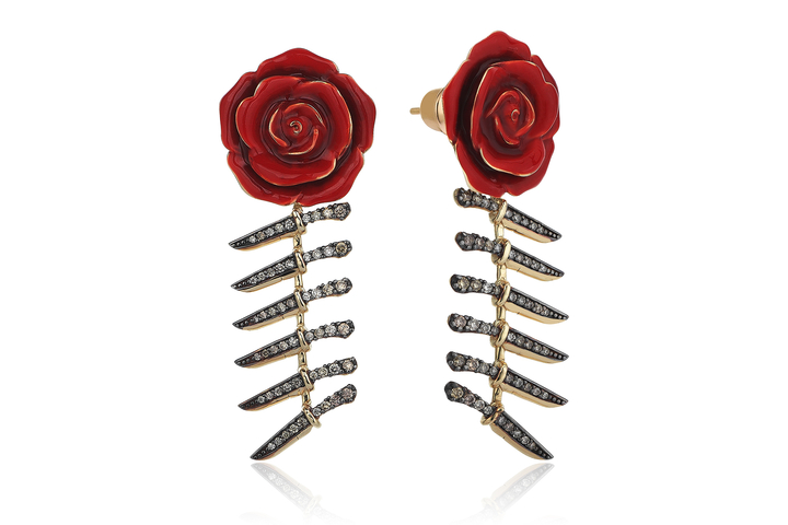 Bıçak ve Gül Earrings - REİS (1)