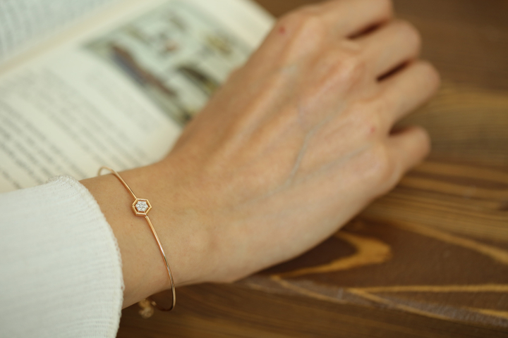 Hexa White Bangle - REİS