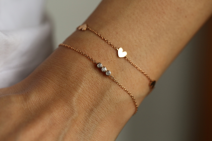 Mini Üç Taş Pırlanta Bilezik - REİS