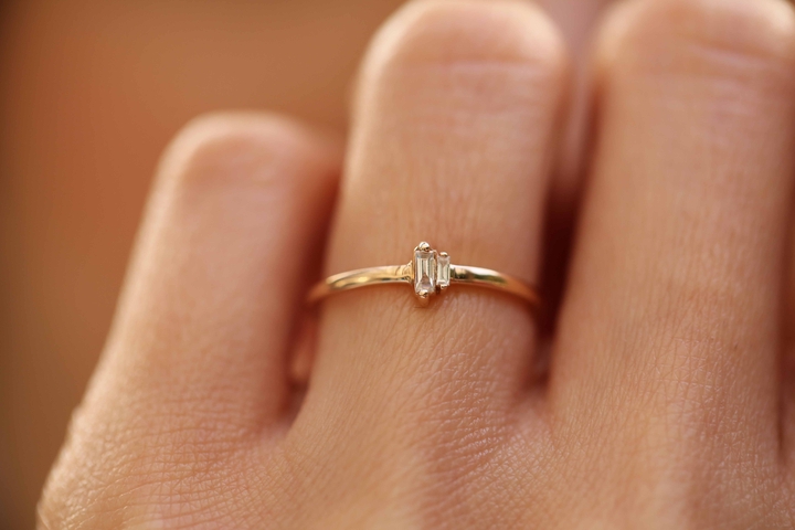 Mini Çift Baget Pırlanta Yüzük - REİS