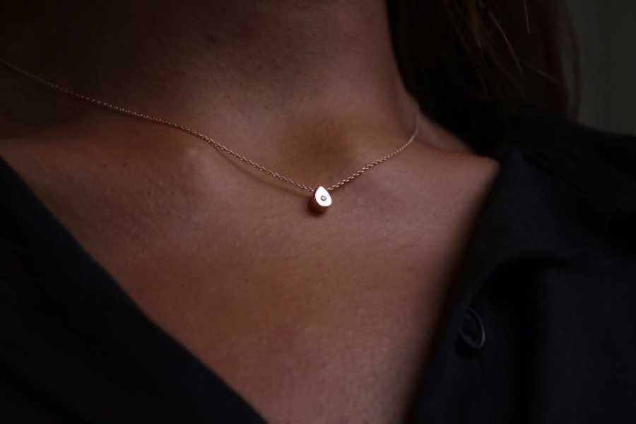 Mini Pırlantalı Damla Kolye - REİS